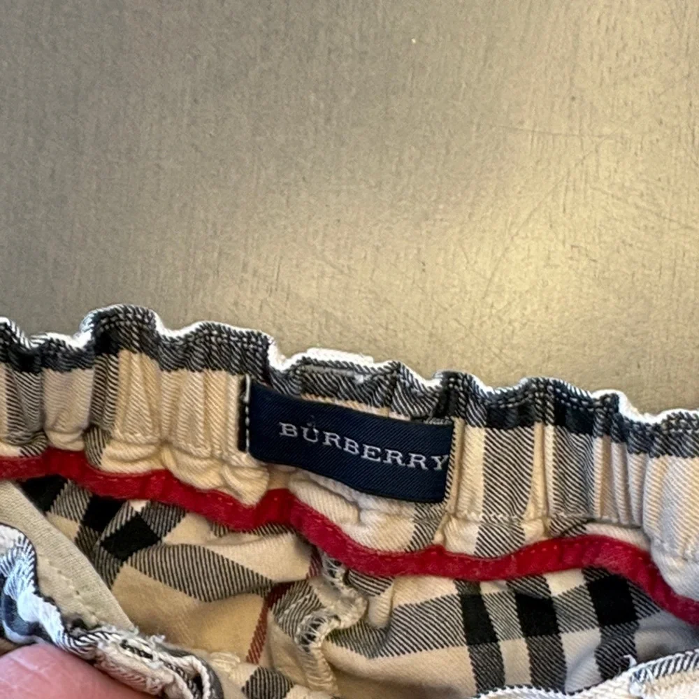 Burberry Kids Plaid Bottoms in Cream and Black